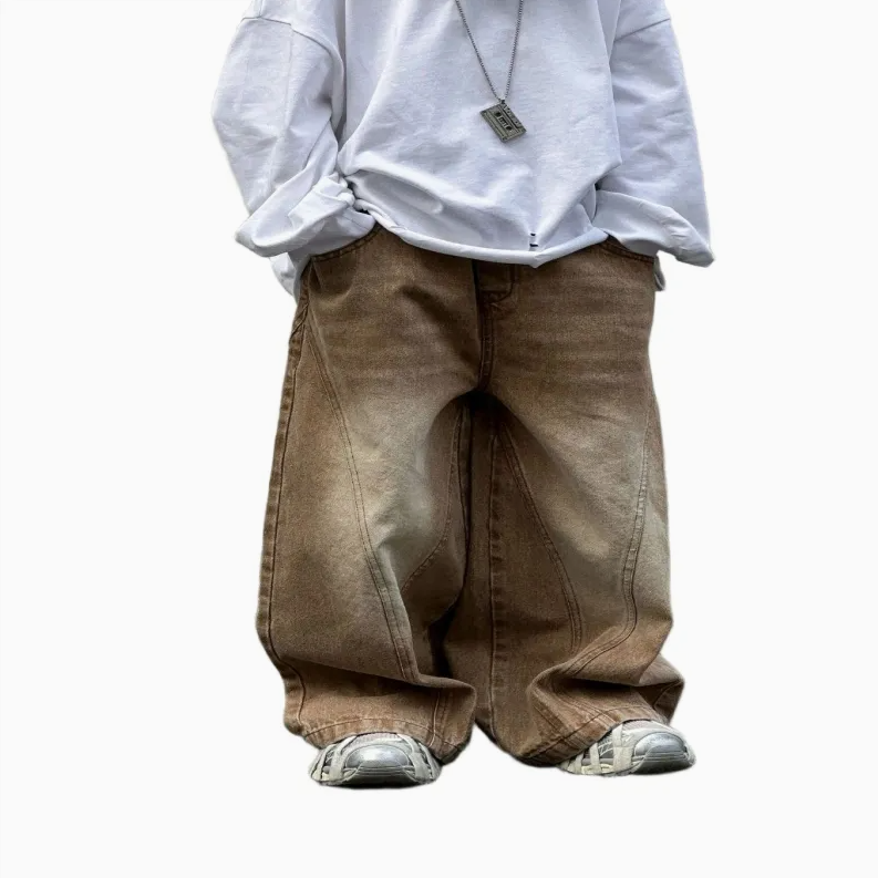 American Style Baggy Denim Jeans for Kids – Wide-Leg Daily Casual Pants