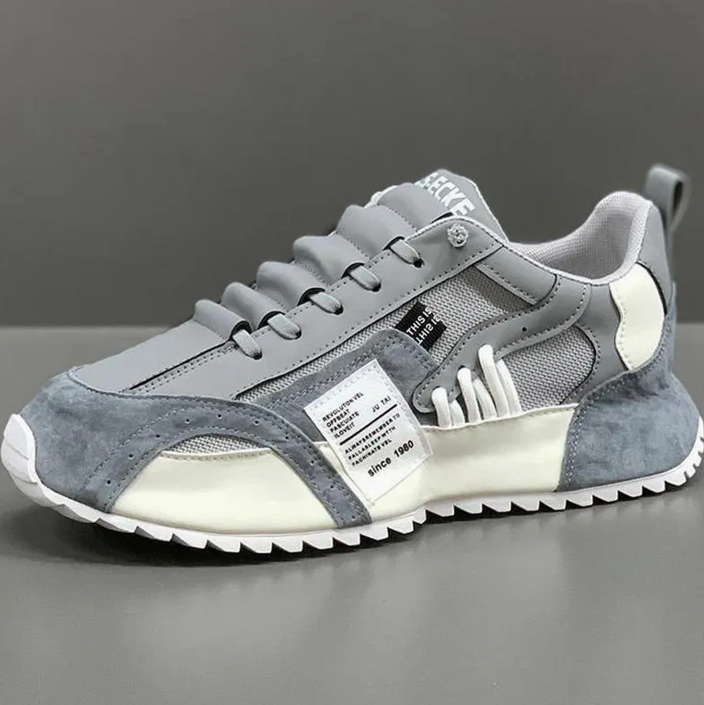 Men's Mint Green Suede & Mesh Breathable Running Sneakers – Non-Slip Casual Walking Shoes