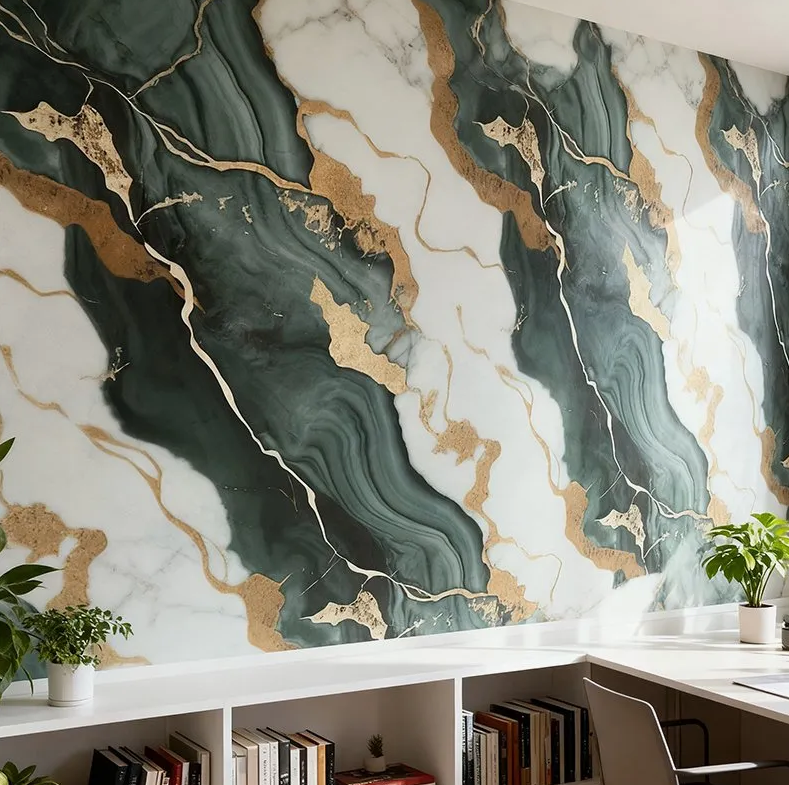 1200 × 3000mm Self-Adhesive Marble Pattern Wall Sticker – Modern Decorative Wall Covering