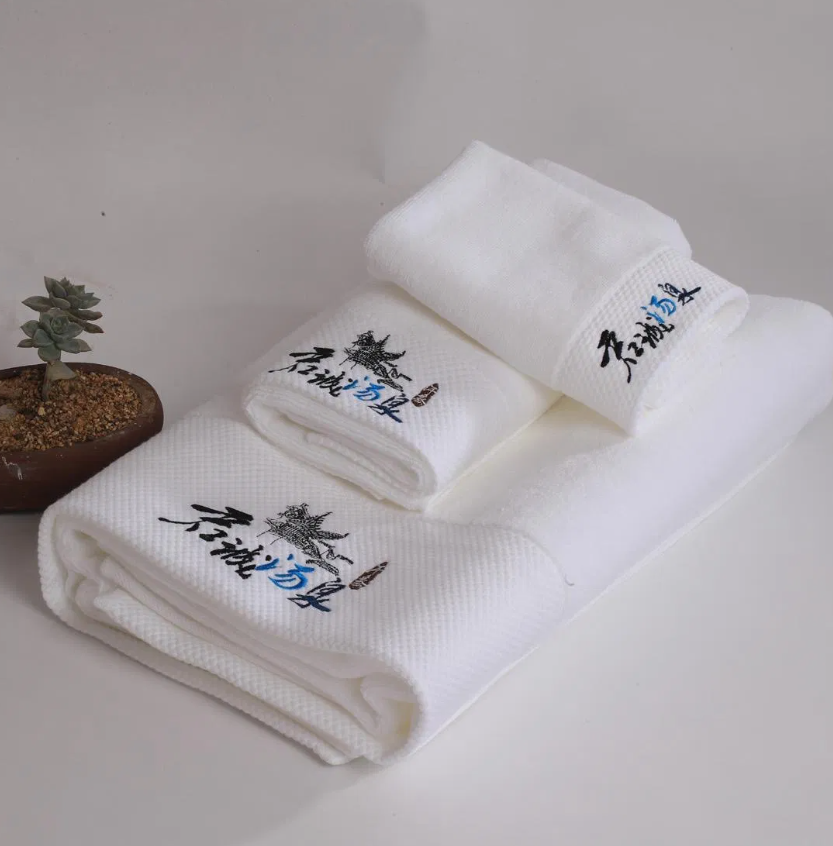 Premium Custom Logo Reactive Printed Hotel Bath Towels