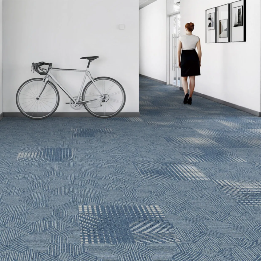 Premium Eco-Friendly 50 × 50 cm Anti-Curl Carpet Tiles – Hotel & Exhibition Hall Flooring