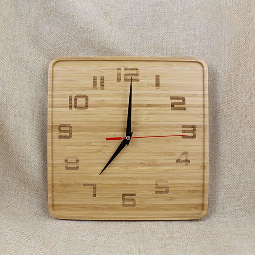 Promotional Custom Square Retro Wooden Wall Clock – Classical Vintage Home Décor