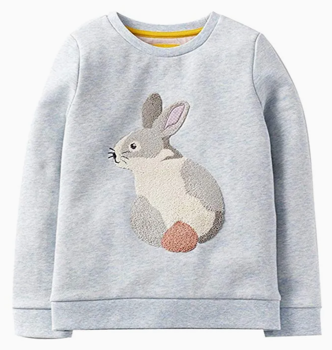 Little Girls' Cartoon Long Sleeve Cotton Pullover Sweatshirt