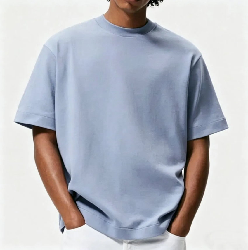 Premium Oversized Sky Blue Cotton T-Shirt