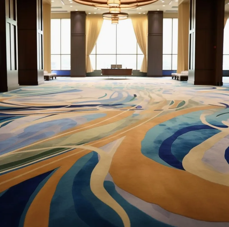 Luxury Custom Woven Fire-Retardant Axminster Hotel Carpet – Ballroom & Banquet Hall Flooring